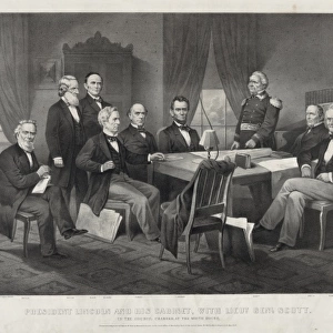 President Lincoln and his cabinet, with Lieut. Genl. Scott