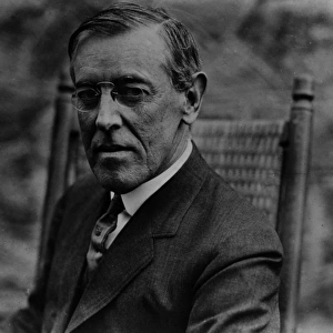 President Woodrow Wilson in a rocking chair