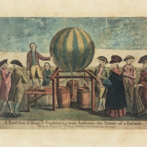 Professor demonstrating a balloon