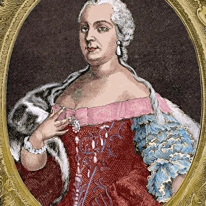 Queen Maria Theresa of Austria (1717-1780). Engraving, 1882