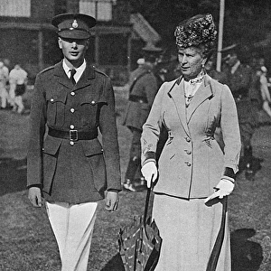 Queen Mary with Prince Henry as a cadet, 1918