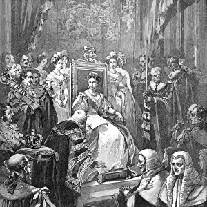 Queen Victoria opening her first Parliament