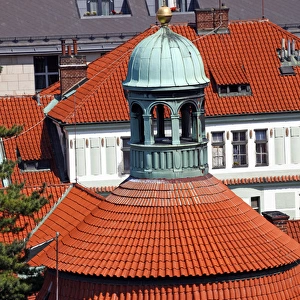 Red tiled rooftops of Prague