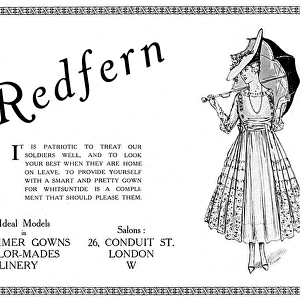 Redfern advertisement, dressing well is patriotic, WW1