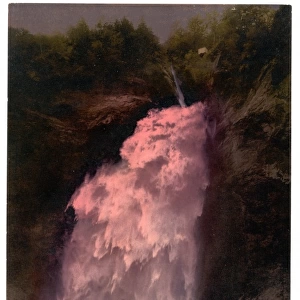 Reichenbach, the Upper Falls, lighted by Bengal lights, Bern