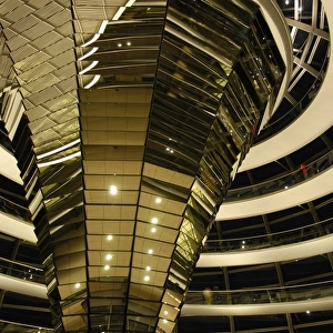Reichstags Dome by Norman Foster (b. 1935). Night. Berlin. G