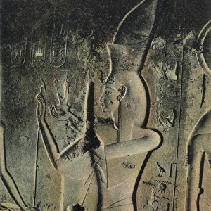 Relief carving of Isis in Tomb of Seti II at Thebes, Egypt