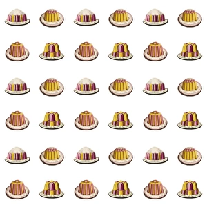 Repeating Pattern - Desserts on white background