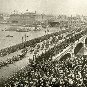 The Royal Procession Crossing Westminster Bridge