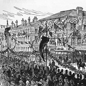 The Royal Visit to Ireland, 1885 - Belfast street scene