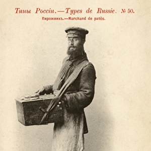 Russian itinerant street vendor of bread / cakes