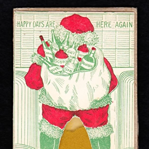 Santa Claus on a cheeky Christmas card
