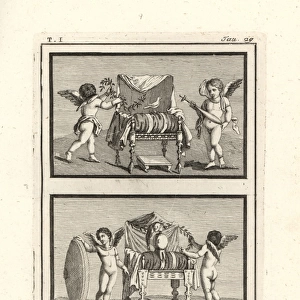 Two seats for Venus and Mars found in Resina in 1748