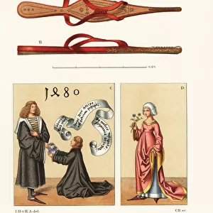 Shoes and costumes of the mid 15th century