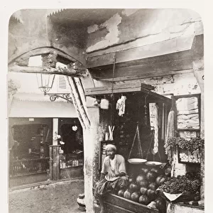 Shop with Arab man, probably Algiers, Algeria