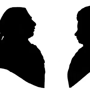 Silhouette portraits of King George III and Queen Charlotte