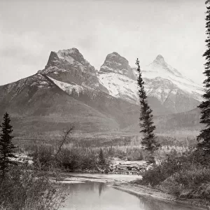 Three Sisters mountains, Canmore, Alberta, Canada, c. 1890