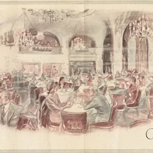 Sketch of the Cafe in the Eden Hotel, Berlin (1920s) Date: 1920s