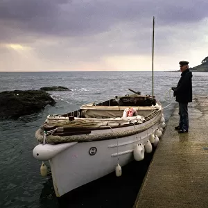 The skipper of a small ferry boat, Marazion, Cornwall