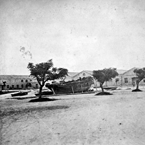 The slip and boathouses on the Marina, Bermuda 1873