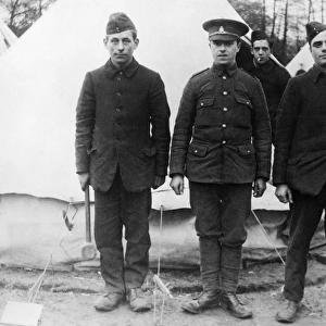 Soldiers at Mytchett Camp, near Aldershot, WW1