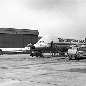 The sole Canadair CL-44-O N447T of Transmeridian Air Cargo
