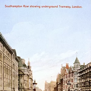 Southampton Row with underground tramway, London