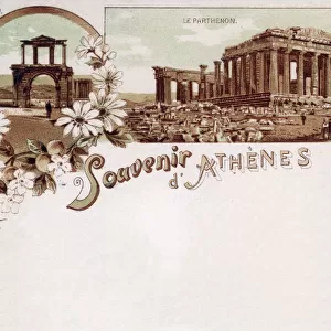 Souvenir postcard from Athens, Greece