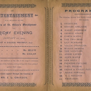 St Giles Workhouse Concert Programme