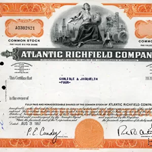 Stock Share Certificate - Atlantic Richfield Company