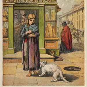 Street Girl & Cat 1860S