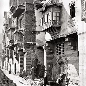 Street in old Cairo, Egypt, c. 1880 s