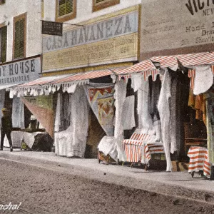 Street scene with shops in Funchal, Madeira