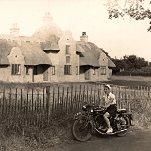 Sunbeam motorcycle, Norfolk Broads, 1933