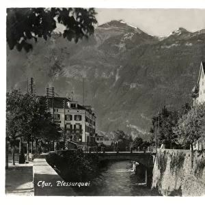 Switzerland - Chur - the riverbank of the Plessur River
