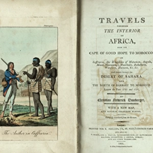 Title page and frontispiece, Travels through Africa