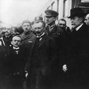 Tomas Masaryk, Czech President, arriving in Prague