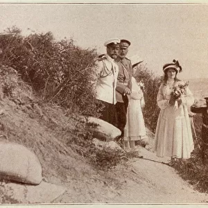 Tsar Nicholas II and his two eldest daughters, Crimea