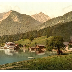 Urfeld on Walchensee with Herzogstand, Upper Bavaria, German