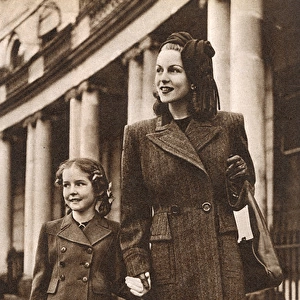Utility coats for mother and daughter, 1947
