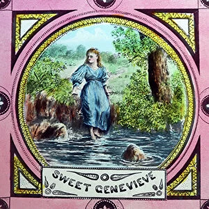 Victorian lantern slide illustrating song Sweet Genevieve