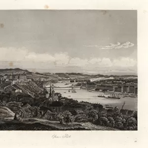 View of the city of Budapest on the Danube, mid-19th century