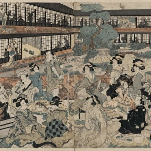 View of a room in the Ogi house of new yoshiwara