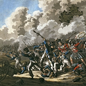 Waterloo. Defeat of French guard by the highlanders