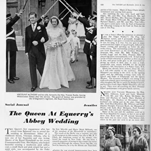 Wedding of Viscount Althorp and Hon. Frances Roche in Tatler