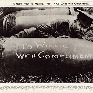 From the Western Front To Willie with compliments 1916