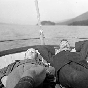Wilson and Nelstrop asleep on Coniston Water, Lake District