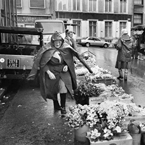 A woman flower seller in a Paris street market