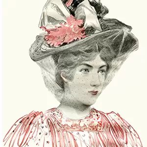Woman wearing bonnet 1896
