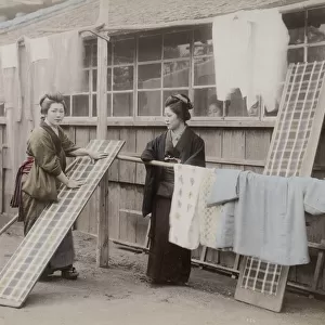 Women doing laundry in Japan